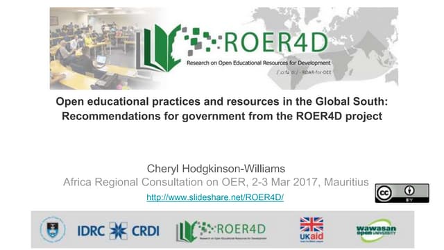 Open educational practices and resources in the Global South: Recommendations...