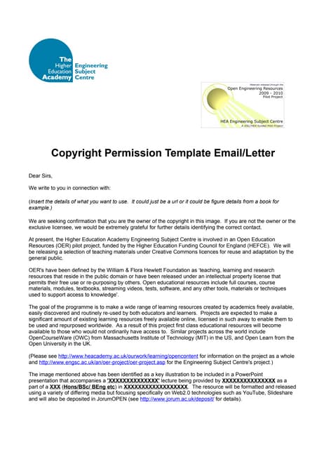 OER Third Party Permission Request Template 