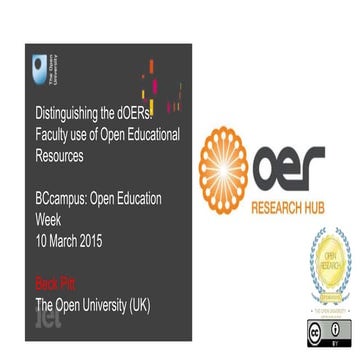 Distinguishing the dOERs: Faculty use of Open Educational Resources