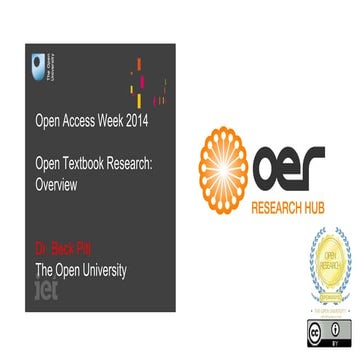 Open Access Week 2014: Open Textbook Research Overview 