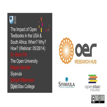 The Impact of Open Textbooks in the USA and South Africa: When? Why? How?
