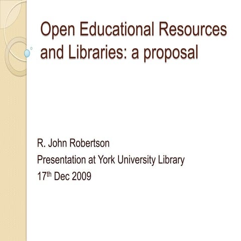 Open educational resources and Libraries