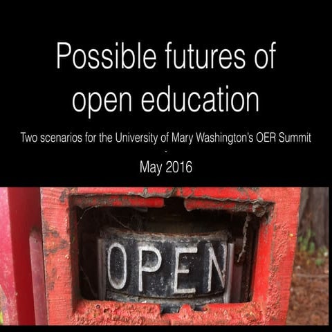 Future of open education scenarios