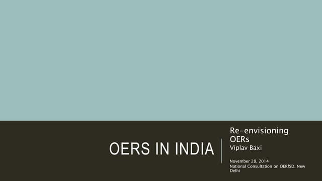 National Consultation of OERs in India