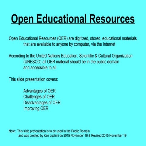 Open Educational Resources (OER) | PPT