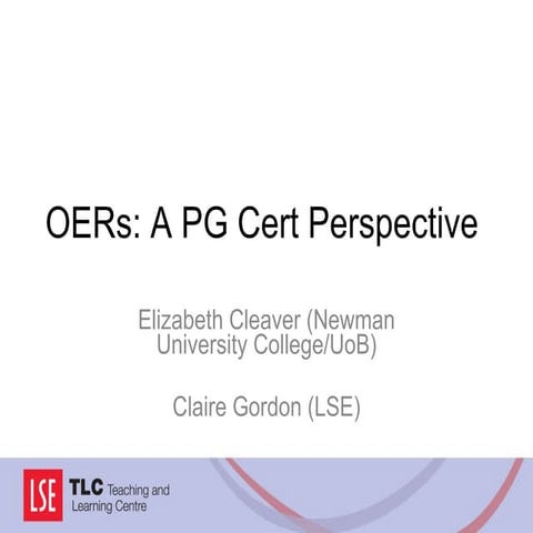 OERs: A PG Cert Perspective