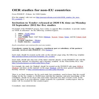 Oer studies for non eu countries - 