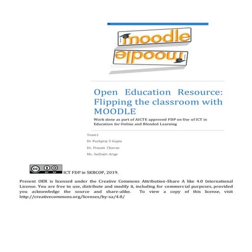 Open Education Resource: Flipping the classroom with MOODLE