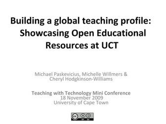 Building a global teaching profile:  Showcasing Open Educational Resources a...