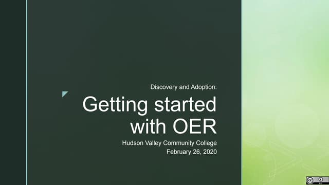 Intro to OER Workshop, February 2020
