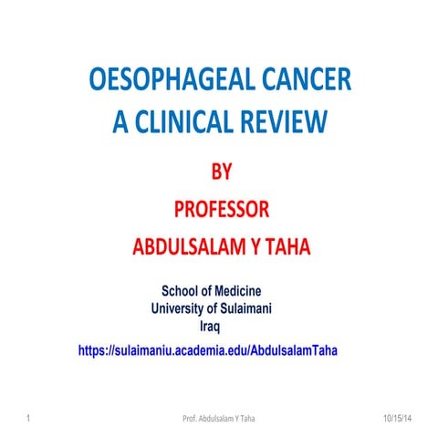 Oesophageal cancer a clinical review bmj 2012