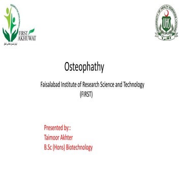 Oesteopathy and its introduction