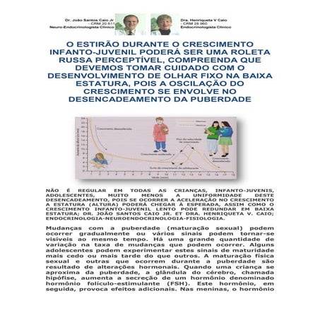 O Estirão Durante o Crescimento Infanto Juvenil