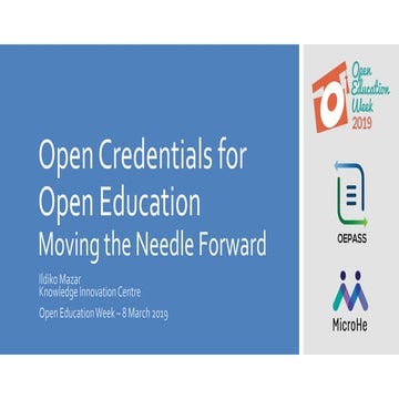 OEWeek 2019 - Open Credentials for Open Education