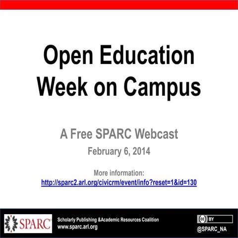 SPARC Webcast: Open Education Week on Campus