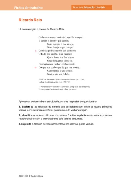 Ficha 8 ano | PDF