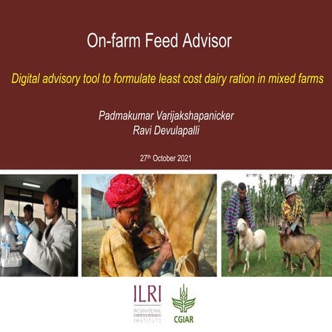Ofa digital advisory tool to formulate least cost dairy ration in mixed farms