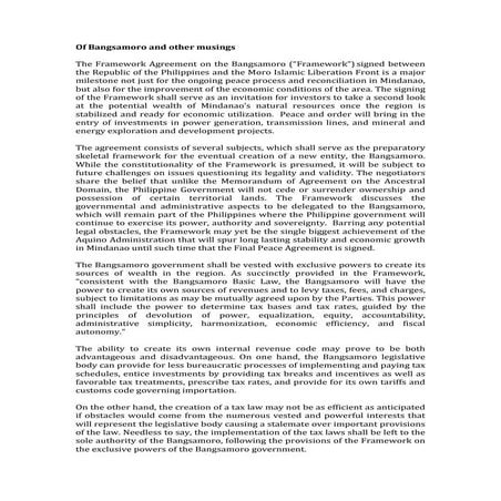 Of bangsamoro and other musings