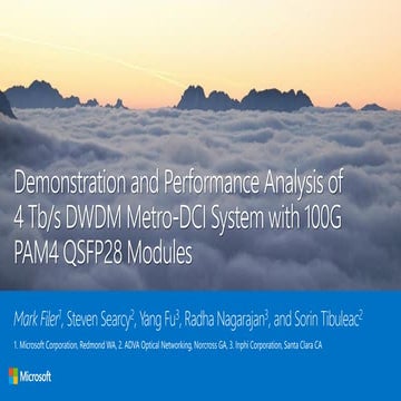 OFC 2017 (W4D.4) - Microsoft innovation in regional Data Center Interconnect ...
