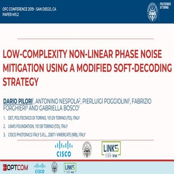 Low-Complexity Non-Linear Phase Noise Mitigation Using a Modified Soft-Decodi...