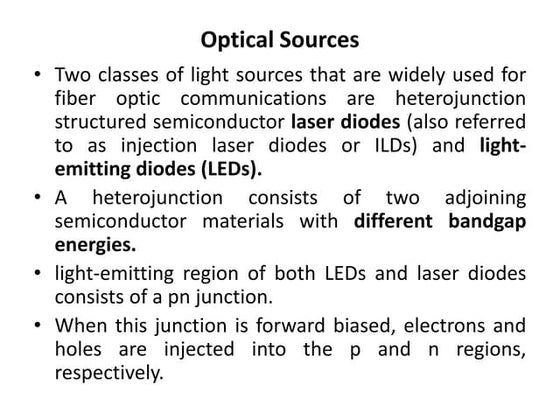LED and LASER source in optical communication | PPTX