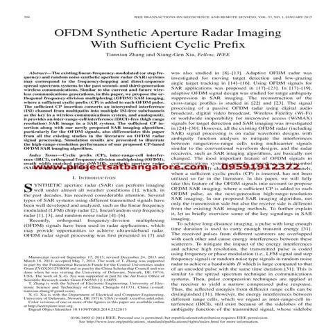 OFDM Synthetic Aperture Radar Imaging With Sufficient Cyclic Prefix
