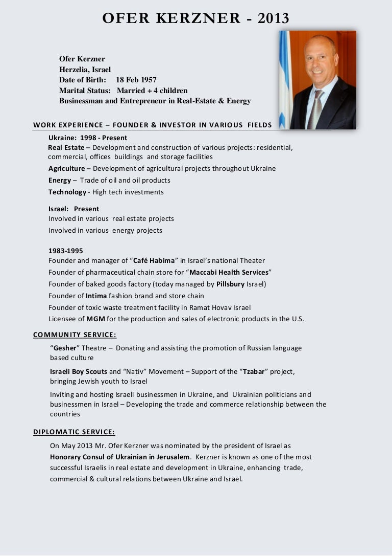 entrepreneur sample resume