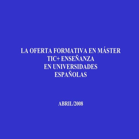 Oferta Master Tic
