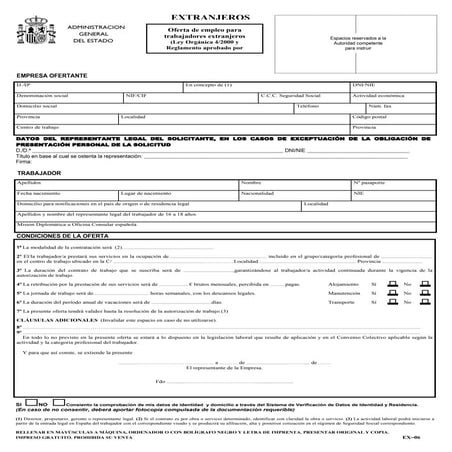 Oferta empleo inmigrantes