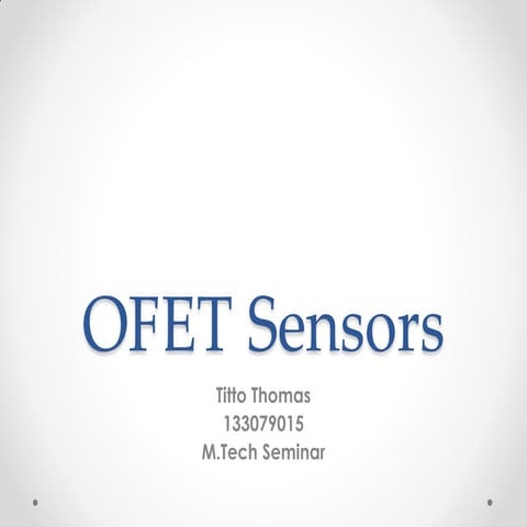OFET sensors