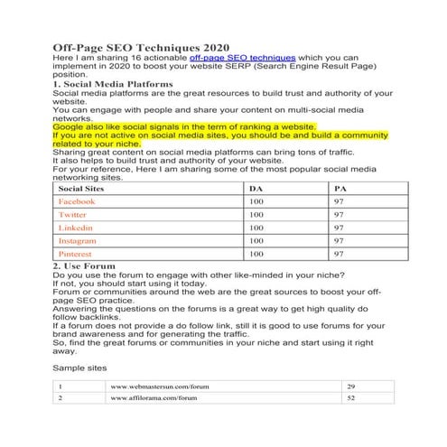 How to do offpage seo