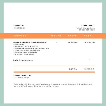 Off page seo proposal