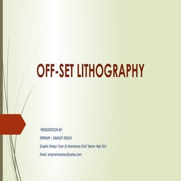 Off set lithography