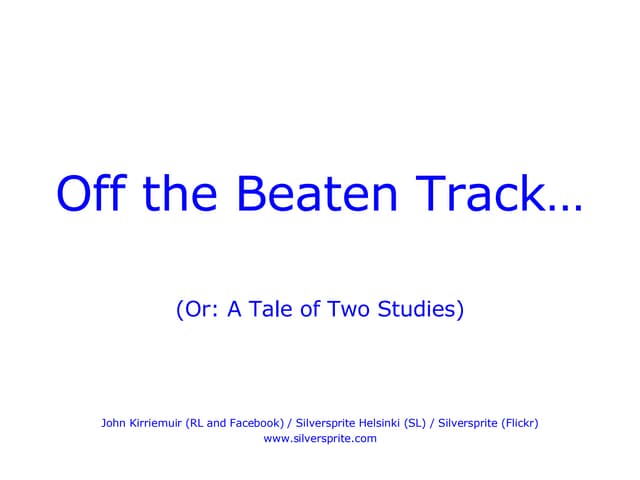 Off the beaten track...