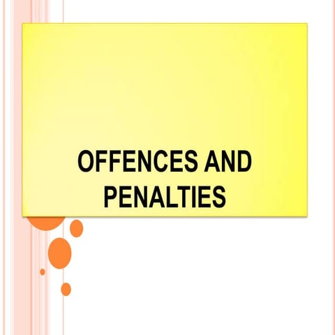 Offences and penalties