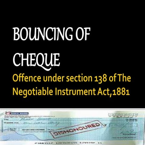 BOUNCING OF CHEQUE | PPTX