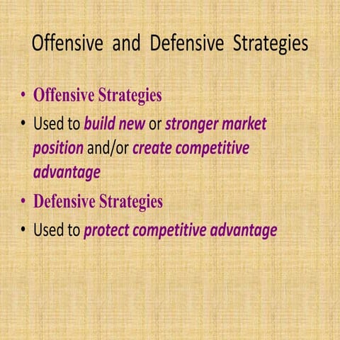 Offensive & deffense strategies
