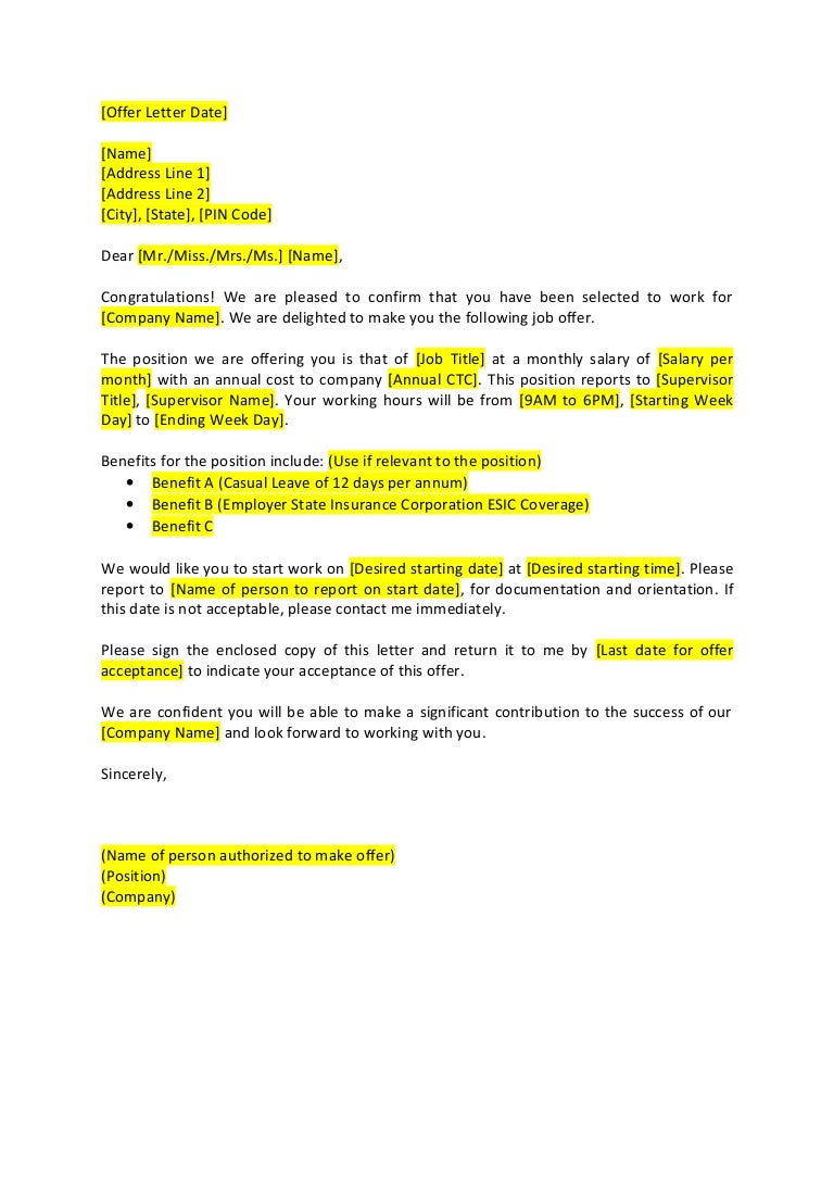 English Offer Letter - Hot Bubble