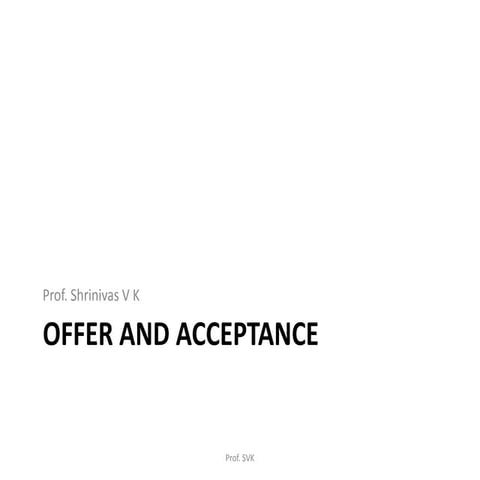 Offer and acceptance/Law of Contract/Business Law