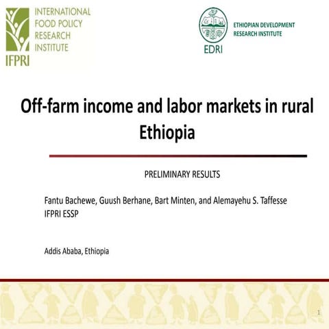 Off-farm income and labor markets in rural Ethiopia  