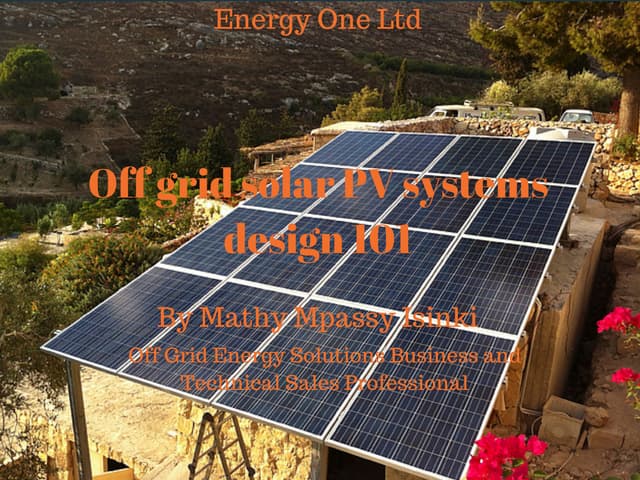 Design off grid solar PV system