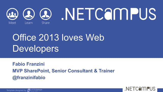 Office 2013 loves web developers   slide