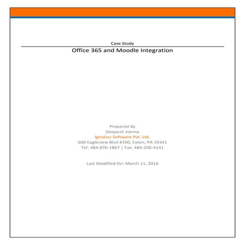 Office 365 and moodle integration   case study