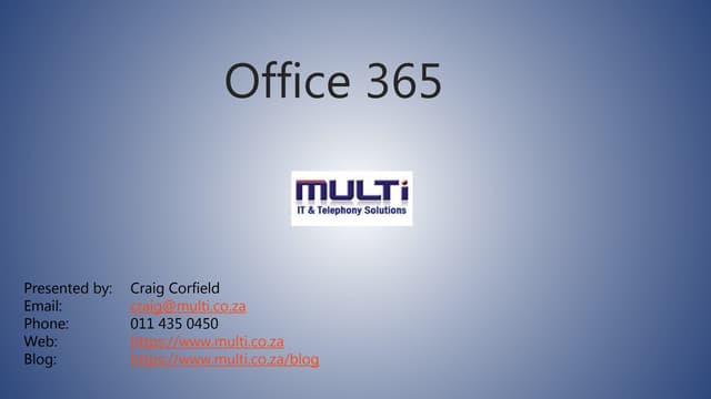 Office 365 and one drive