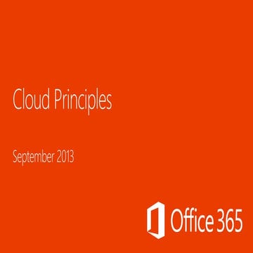 Office 365 cloud principles