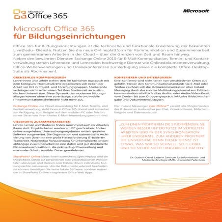 Office365 für Bildungseinrichtungen