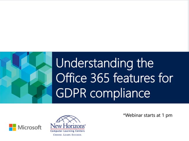 Office 365 Features for GDPR Compliance Webinar