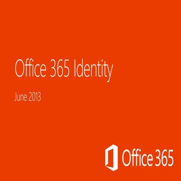 Office 365 identity