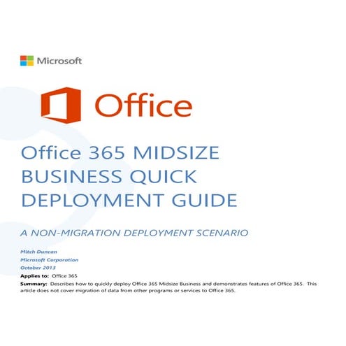Office365 midsizebusinessquickdeploymentguide