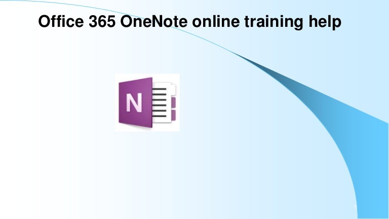 Office 365 One Note Online Training Help